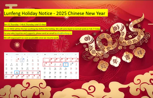 Последние блоги о компании Праздник китайского Нового года (CNY) в Лунфэн: 23 января - 6 февраля, в четверг, всего 15 дней.