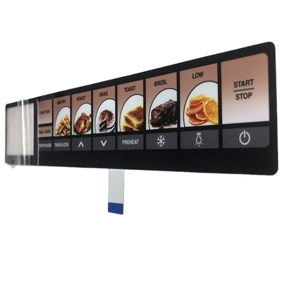 Хорошая цена. Медицинский плоский мембранный переключатель с индивидуальным цветовым кодом Pantone и клеем 3M467 онлайн